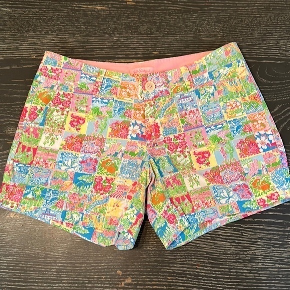 LILLY Pulitzer Shorts, Bright Design Stamp Design with States, Size 2 - Picture 1 of 12